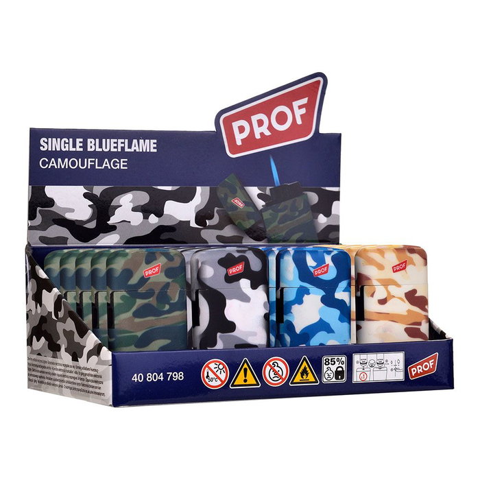 Prof Briquet électronique camouflage flamme bleue couleurs assorties
