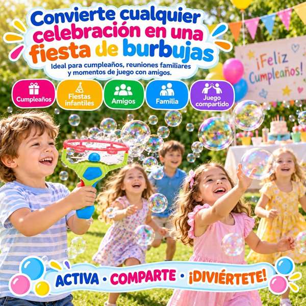 JugaToys Lanceur de bulles magiques géantes avec bouteille de liquide