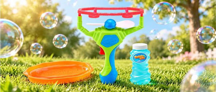 JugaToys Lanceur de bulles magiques géantes avec bouteille de liquide