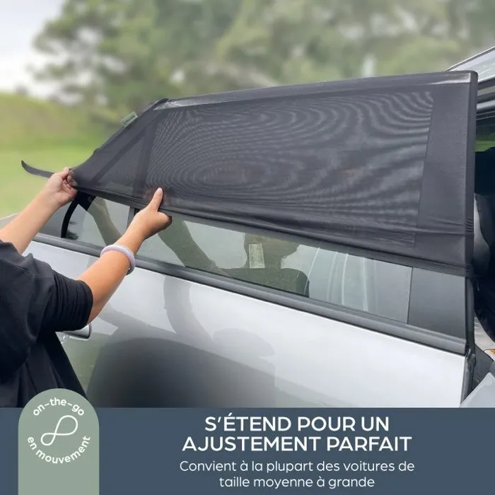 Dreambaby - Pare-soleil pour bébé voiture - Pack de 2 chaussettes de fenêtre en maille respirante - Protection solaire et thermique pour vitres arrière