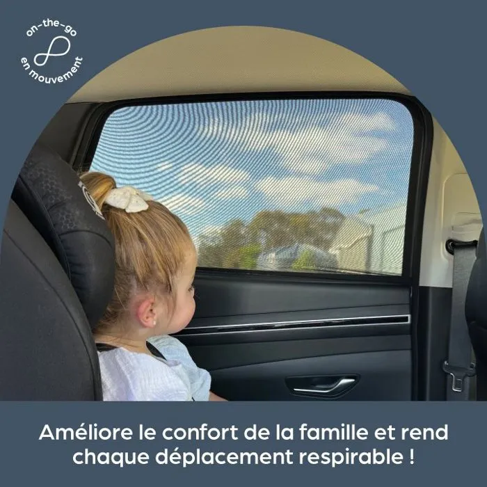 Dreambaby - Pare-soleil pour bébé voiture - Pack de 2 chaussettes de fenêtre en maille respirante - Protection solaire et thermique pour vitres arrière