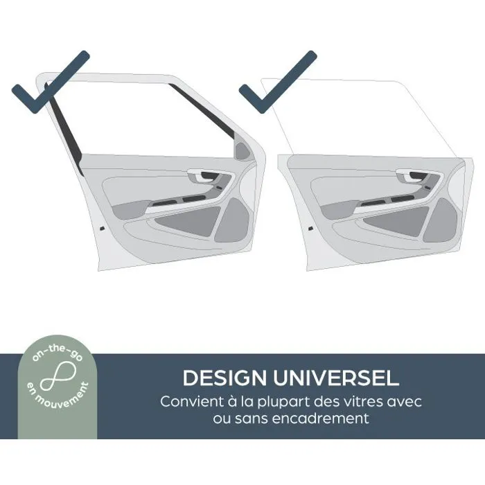 Dreambaby - Pare-soleil pour bébé voiture - Pack de 2 chaussettes de fenêtre en maille respirante - Protection solaire et thermique pour vitres arrière