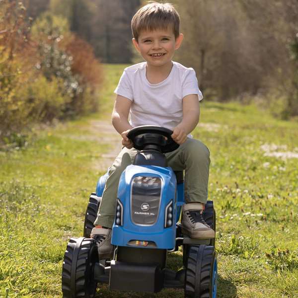 Smoby Tracteur à pédales Farmer XL Bleu avec Remorque Smoby Tracteur à pédales Farmer XL Bleu avec Remorque