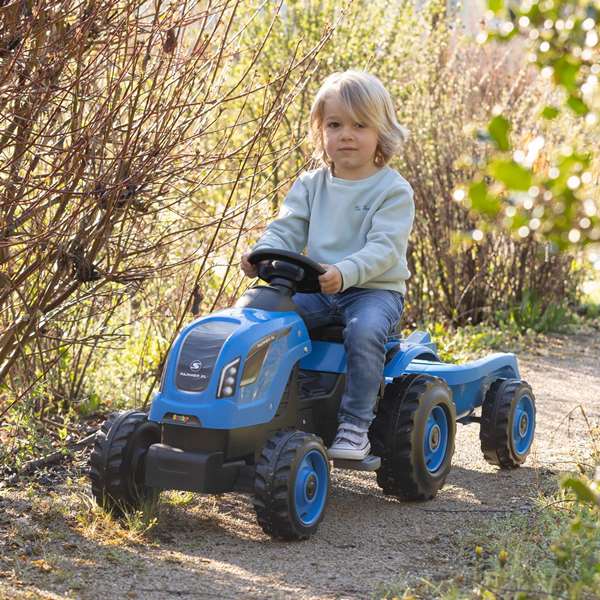 Smoby Tracteur à pédales Farmer XL Bleu avec Remorque Smoby Tracteur à pédales Farmer XL Bleu avec Remorque