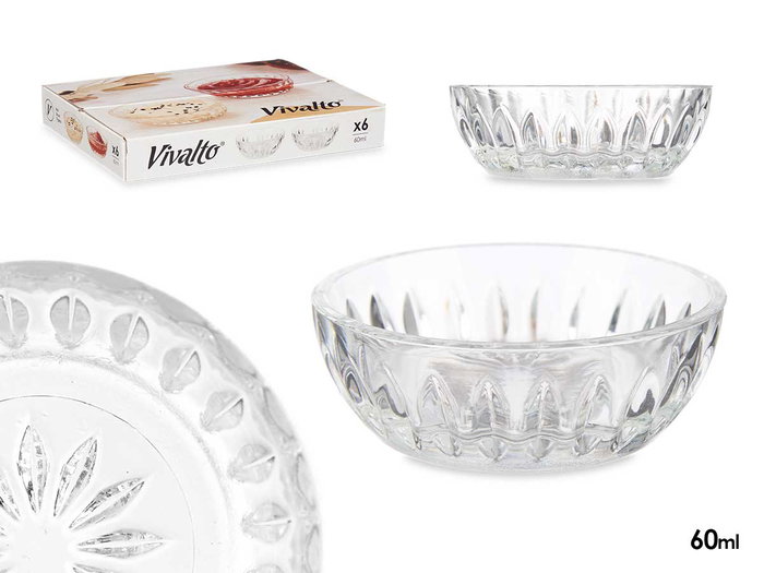 Vivalto Salsero en Verre Transparent 60 ml 8 x 8 x 3 cm (Set de 72) Vivalto Salsero en Verre Transparent 60 ml 8 x 8 x 3 cm (Set de 72)