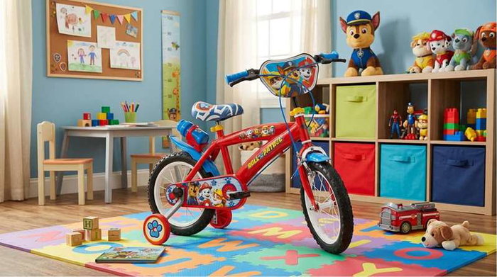 Toimsa Vélo enfant Bicicleta Paw Patrol 14" avec roues stabilisatrices pour enfants de 4 à 6 ans - Rouge Toimsa Vélo enfant Bicicleta Paw Patrol 14" avec roues stabilisatrices pour enfants de 4 à 6 ans - Rouge