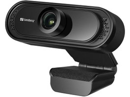 Sandberg USB Webcam 1080P Saver - Caméra Web HD avec Microphone Stéréo pour Réunions en Ligne, Fixation par Pince
