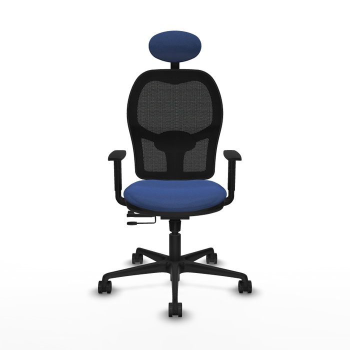 Piqueras Y Crespo Chaise de bureau Jorquera, Bleu marine et Noir, Mécanisme Sincro/Traslack, Cabecero Fijo
