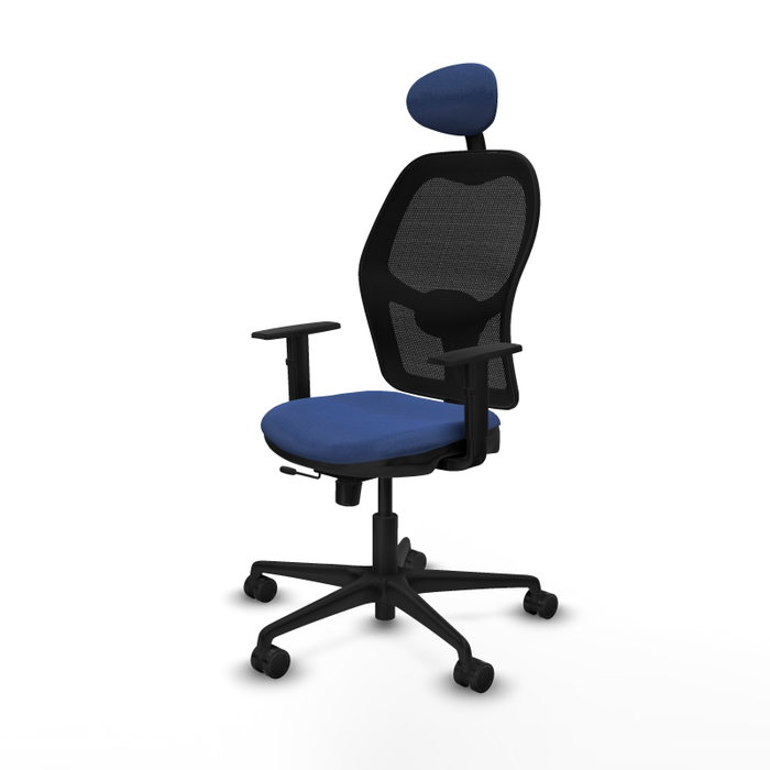 Piqueras Y Crespo Chaise de bureau Jorquera, Bleu marine et Noir, Mécanisme Sincro/Traslack, Cabecero Fijo