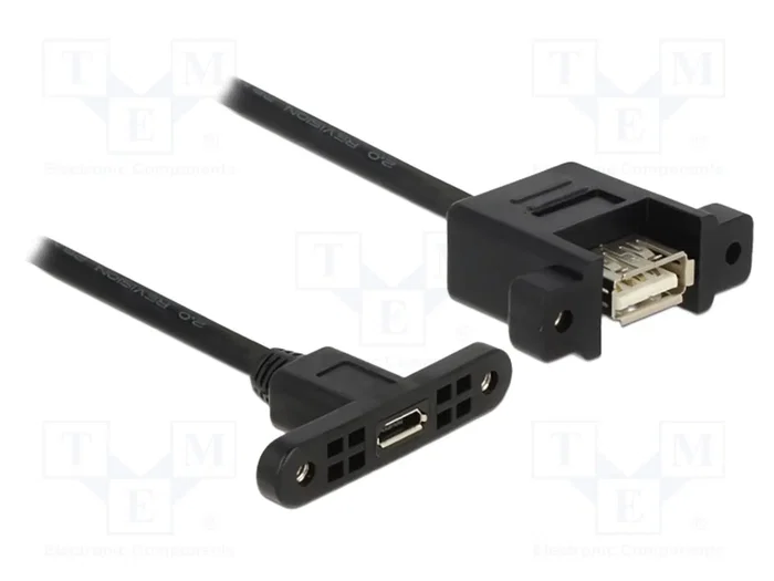 DELOCK Câble USB 2.0 de l'USB A vers Micro USB B, 0,25m, noir