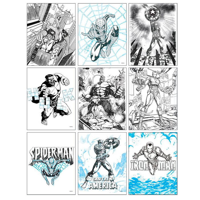 CERDÁ - Set de Papeterie à Colorier Avengers Marvel - Contient : Carnet A4, Carnet A5, 5 Crayons de Couleur, Autocollants - 21,5x32 cm CERDÁ - Set de Papeterie à Colorier Avengers Marvel - Contient : Carnet A4, Carnet A5, 5 Crayons de Couleur, Autocollants - 21,5x32 cm