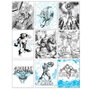 CERDÁ - Set de Papeterie à Colorier Avengers Marvel - Contient : Carnet A4, Carnet A5, 5 Crayons de Couleur, Autocollants - 21,5x32 cm