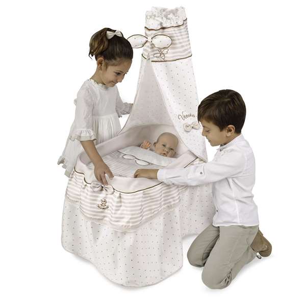 Decuevas Moïse Verona pour poupées jusqu'à 60 cm - Lit bébé jouet en métal, plastique et polyester - Dimensions 37x60x100 cm
