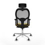Piqueras y Crespo 2D086G2 Chaise de Bureau Jaune avec Appui-tête