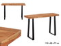 Giftdecor Table d'appoint en bois acacia marron et noir 110x35x77 cm
