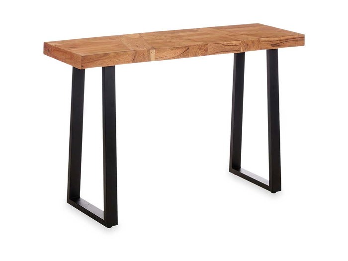 Giftdecor Table d'appoint en bois acacia marron et noir 110x35x77 cm