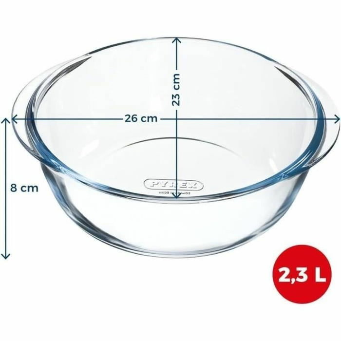 Pyrex Plat rond pour air fryer en verre borosilicaté 26 cm