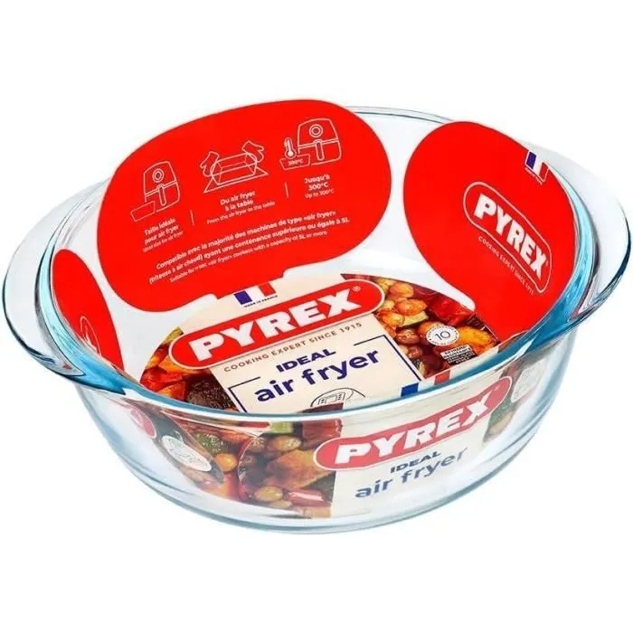 Pyrex 1450144 Plat pour Airfryer en Verre Borosilicate, Rond, Résistant à la Chaleur, 26 cm Pyrex 1450144 Plat pour Airfryer en Verre Borosilicate, Rond, Résistant à la Chaleur, 26 cm