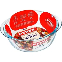 Pyrex 1450144 Plat pour Airfryer en Verre Borosilicate, Rond, Résistant à la Chaleur, 26 cm