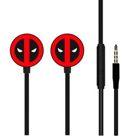 ERT GROUP - Écouteurs Deadpool Marvel avec micro et contrôle multifonction - Connexion jack 3.5 mm - Haut-parleur 10 mm - Cable 1.2m - Matière ABS