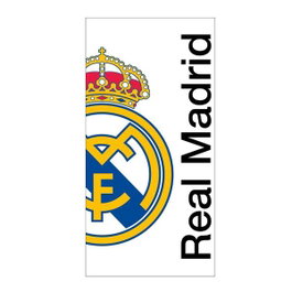 Real Madrid Toilette microfibre blanc rectangulaire 90 x 180 cm