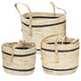Home Deco Factory Lot de 3 paniers avec anses MIRAGE