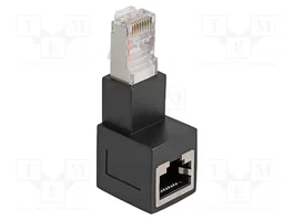 DELOCK Adaptateur Cat 6a RJ45 socle et prise angulaire basse