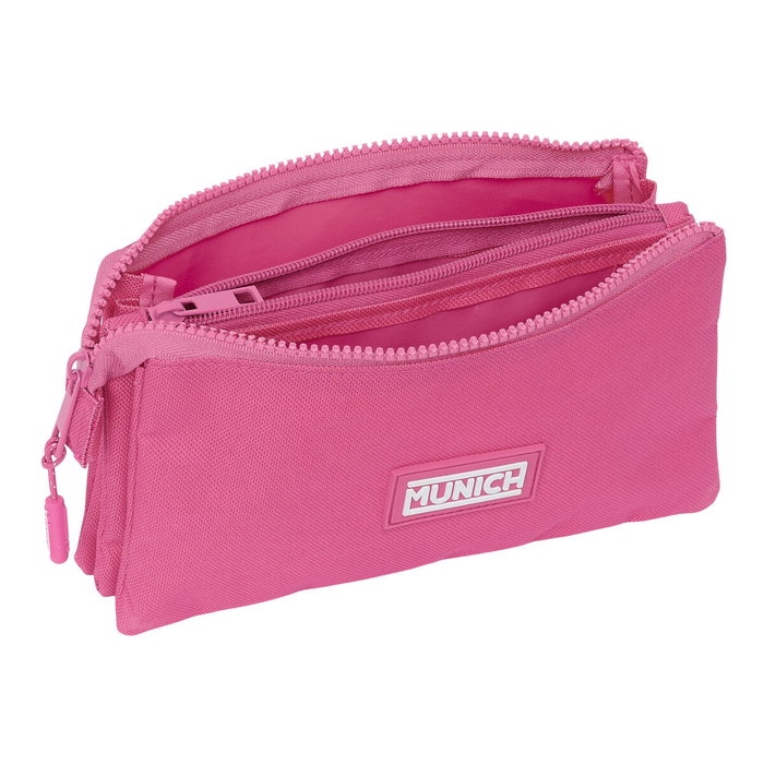 Trousse Fourre-Tout Triple Munich Basic Fuchsia 22 x 12 x 3 cm Trousse Fourre-Tout Triple Munich Basic Fuchsia 22 x 12 x 3 cm