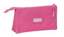 Safta Portatodo triple Munich basico - Trousse de rangement triple basique couleur fuchsia 22 x 12 x 3 cm