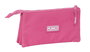 Safta Portatodo triple Munich basico - Trousse de rangement triple basique couleur fuchsia 22 x 12 x 3 cm
