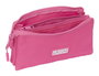 Safta Portatodo triple Munich basico - Trousse de rangement triple basique couleur fuchsia 22 x 12 x 3 cm