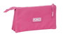 Safta Portatodo triple Munich basico - Trousse de rangement triple basique couleur fuchsia 22 x 12 x 3 cm