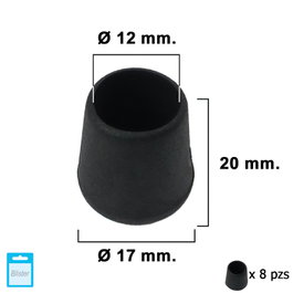 MAURER Embout conique noir 12 mm, Blister de 8 pièces