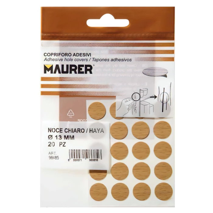 MAURER Cache-vis adhésifs hêtre (blister 20 unités)