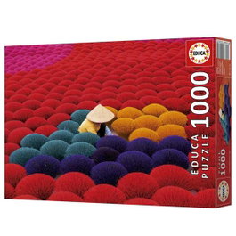 Educa Puzzle 1000 Pièces Vietnam - Village de l'Encens (Aldea Del Incienso) avec Colle spéciale FIX PUZZLE®, en Carton