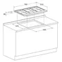 Hotpoint PNN 751 IX Plaque de cuisson gaz 5 brûleurs 10.5 kW Inox, 75 cm x 51 cm, allumage 1 main, grilles en fonte
