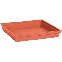 EDA - Soucoupe Carrée Toscane - 40 cm - Pour Pot 50 cm - Réf. 013648 - Orange Terre Battue - 40 x 40 x H 5,9 cm