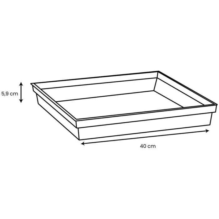 EDA - Soucoupe Carrée Toscane - 40 cm - Pour Pot 50 cm - Réf. 013648 - Orange Terre Battue - 40 x 40 x H 5,9 cm
