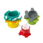 Infantino - Coffret de bain Orque 17 pièces pour bébé avec boîte à formes, gobelets gigognes, épuisette et animaux aquatiques