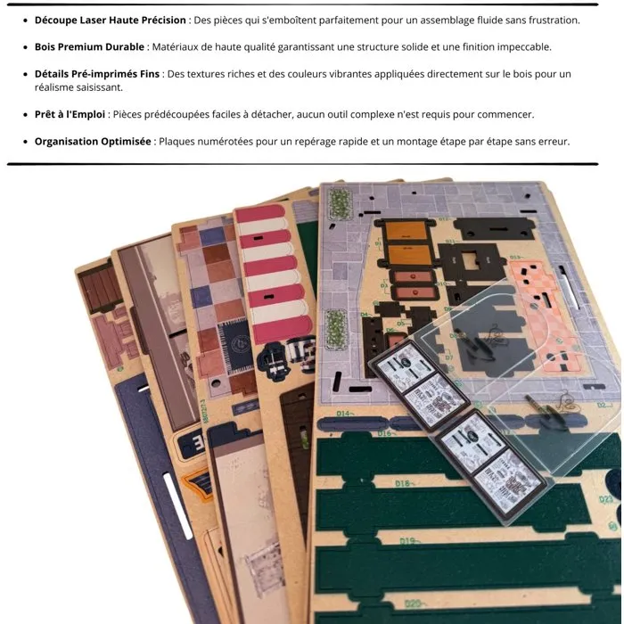 Nookland - Book Nook Kit DIY 3D à Construire : Maquette Serre Livre Coffee Shop - 16 x 14 x黑 16 cm