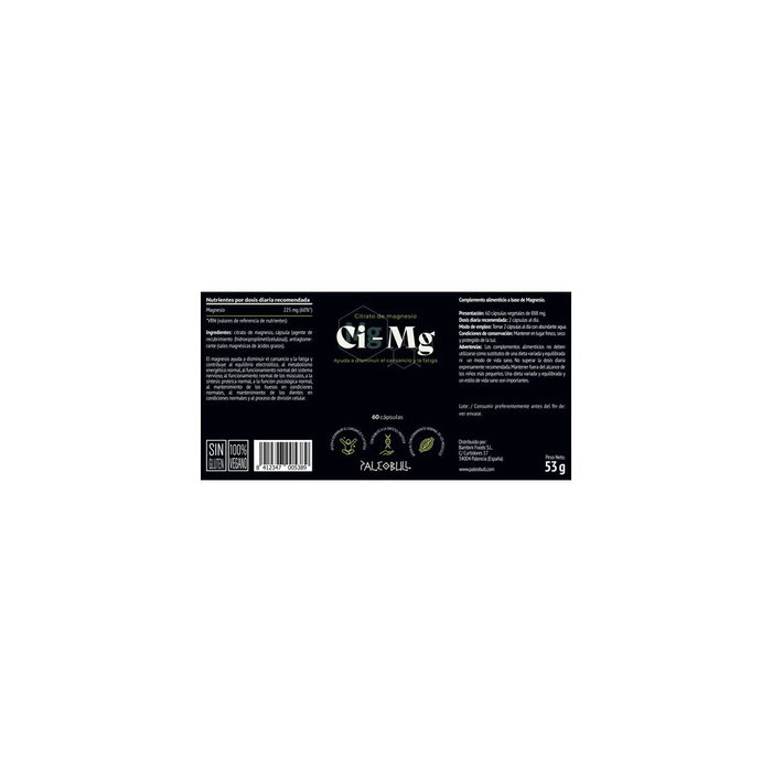 Paleobull Capsules de citrate de magnésium 60 µg Complément alimentaire haute absorption Paleobull Capsules de citrate de magnésium 60 µg Complément alimentaire haute absorption