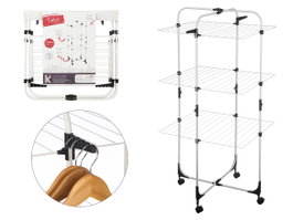 Arte Regal Tendedero Vertical Plegable avec Rouleaux 30 m 135x69x62 cm Blanc Noir (Set de 4)