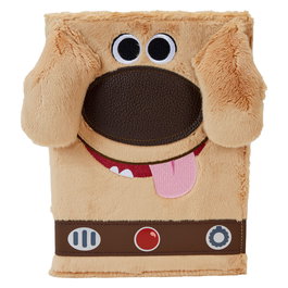 LOUNGEFLY Cuaderno peluche Dug 15th Anniversary Up Disney Pixar - Carnet en peluche avec appliques, broderies et détails imprimés, 16.25x21.87cm