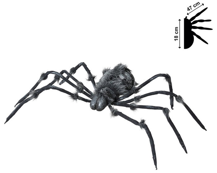 Araignée Géante Noire à Poils 162 cm - Décoration d'Halloween Effrayante pour Fêtes, Jardin, Mur ou Plafond, Ambiance Horreur Araignée Géante Noire à Poils 162 cm - Décoration d'Halloween Effrayante pour Fêtes, Jardin, Mur ou Plafond, Ambiance Horreur