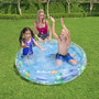 Bestway Piscine Gonflable Enfant 3 Anneaux Transparente Vie Marine 152x30 cm +2 Ans Jardin 51004
