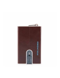 Piquadro Blue Square Porte-cartes en cuir Acajou