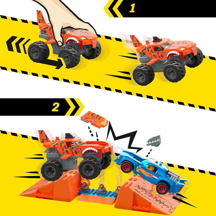 MEGA BLOKS Monster Trucks Piste Tiger Shark Hkf88 Jeu de Construction Multilingue +5 Ans