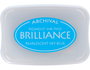 Tsukineko BRILLIANCE Tampon d'encre Bleu ciel effet nacré 95x65mm