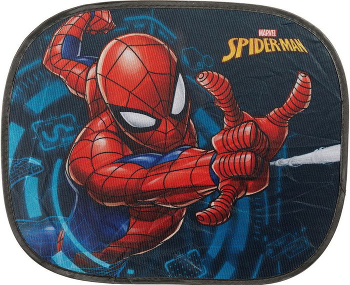 Licensing CZ10619 Pare-Soleil Latéral Spiderman 44x35 cm Fixation Statique Double Couche