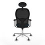 Piqueras y Crespo Chaise de Bureau avec Appui-tête Jorquera 3D086G1 Noir Vert pétrole
